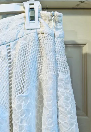 Annabella White Midi Lace Handkerchief Skirt thumbnail 3