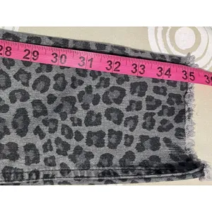 H&M Grey Leopard Animal Print Super Skinny Denim Jeans Raw Hem S thumbnail 13