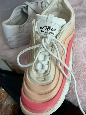 Women’s Pink & Cream Gradient Lace-Up Sneakers B20 thumbnail 8