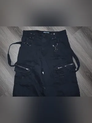 Dolls kill Ghoulish Glow In The Dark Wide Leg cargo Pants size small- baggy thumbnail 6