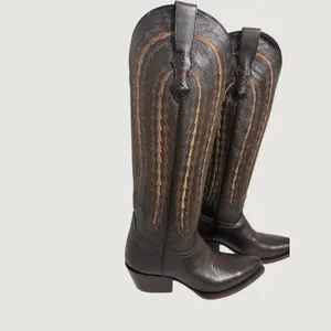 Rio‎ Grande Katya Greco Maple Brown Leather Embroidered Cowboy Boots Women 6 EE thumbnail 2