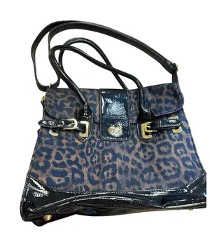 Betsey Johnson Black Leopard Print Handbag With Gold Hardware SKU 6898 thumbnail 1