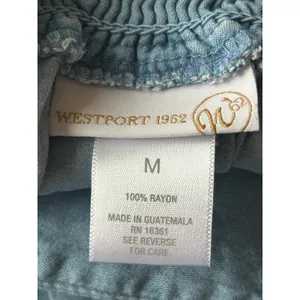 Westport 1962 blue chambray high low hem skirt Medium classic thumbnail 4