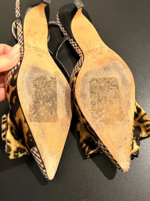 Kate Spade Daxton kitten heel houndstooth leopard pumps, slingback pointy toe 7 thumbnail 8