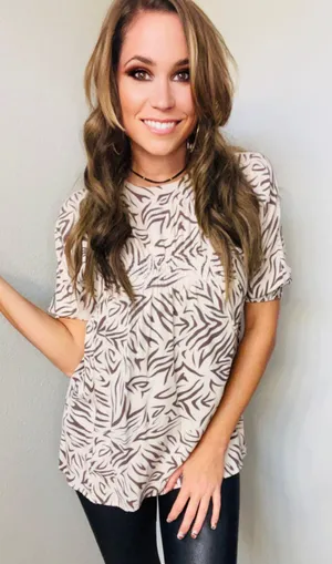 Jessica Simpson Women Short Sleeve Animal Print Blouse (Med) O216 thumbnail 1