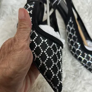 a new day Black and Silver Mesh Kitten Heel Pumps with Sequins Embellished thumbnail 2