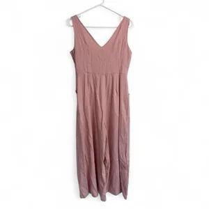 Princess Polly‎ Pink Wide Leg Sleeveless Jumpsuit Cotton Size US 4 V-Neck thumbnail 2