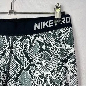 Nike Pro Black & White Snake Print‎ Compression Athletic Shorts L thumbnail 4