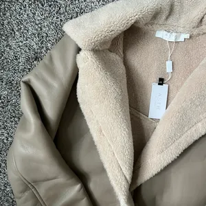 NWT the label tan leather jacket with fit lining thumbnail 8