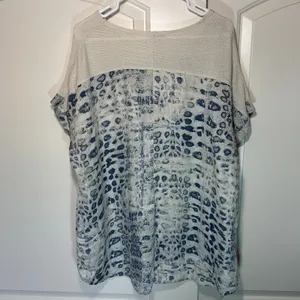 Lungo L'arno Short Sleeve Animal Print Tunic Top 100% Linen Sz 2X made in Italy‎ thumbnail 3