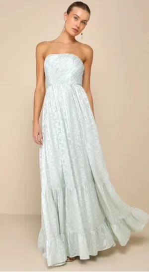 Lulus Sage Green Floral Maxi Dress thumbnail 1