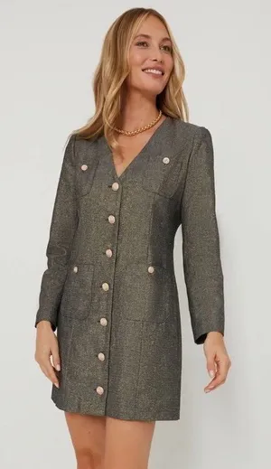 Tuckernuck Pomander Place Coventry Metallic Tweed Keira Blazer Dress Size XS thumbnail 1
