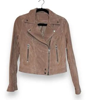 BlankNYC 100% Vegan Suede/Leather Moto Jacket-Womens Sz XS-tan-Full Zip-Pocket‎ thumbnail 1