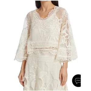Farm‎ Rio Guipire Lace Blouse Off White Size XS NWT thumbnail 5