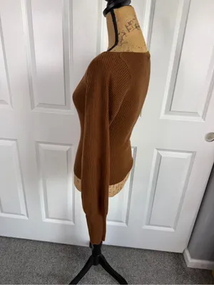 Reformation Hart Sweater Cinnamon Brown Cashmere Blend Size S NWT thumbnail 3