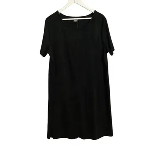 Calstyle Black Faux Suede short sleeve shift dress Size XL thumbnail 5