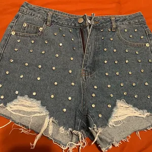 Embellished denim shorts thumbnail 1