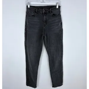 American Eagle‎ Stretch Mom Jeans Black Grunge Casual Classic Denim Size 4 thumbnail 2