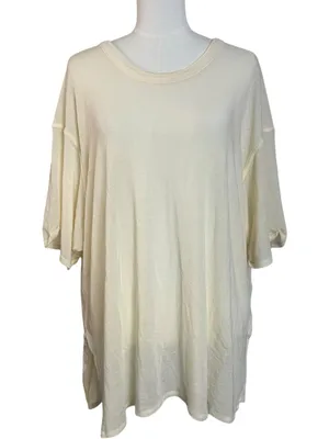 Free People We The Free Peppermint Tee in Oatmeal Cashmere NWT Size Large thumbnail 6