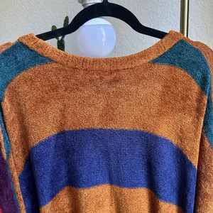Free People Striped Chenille Oversize Sweater thumbnail 6