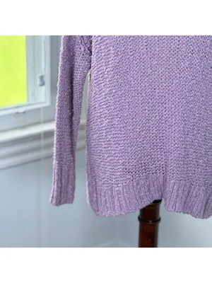 Slouchy Oversized Lilac Drop Shoulder Knit Sweater Medium Hollister Minimalist thumbnail 6