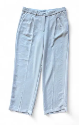 Aritzia Wilfred The Effortless Pant White Crepette Wide Leg Trouser Size 14 thumbnail 1