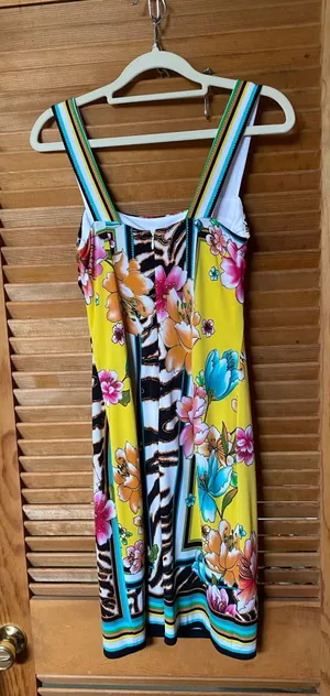 Y2K Cache Floral Tropical Print Mini Dress  Size 2 thumbnail 2