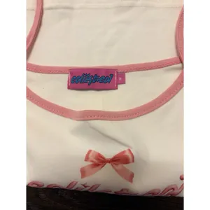 Edikted White Camisole Tank Top With Pink Trim Pink Bow Cropped‎ Size M NWOT thumbnail 4