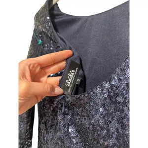 Lulus Women's Navy Blue Sequin Mini Cocktail Dress 3/4 Sleeve Size S thumbnail 8