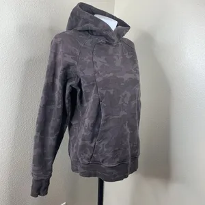 Lululemon Women's 6 Black Gray Camo Scuba Training Yoga Pullover Hoodie Sweater thumbnail 2