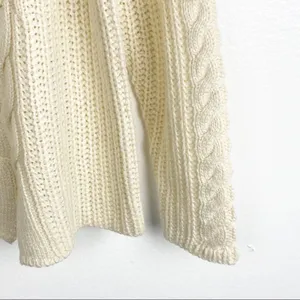 POOF New York Ivory Knit Mock Neck Long Sleeves Sweater Size Large Neutral Cozy thumbnail 5