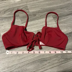 Victoria’s Secret Maroon Red Swim Top; 34B thumbnail 2