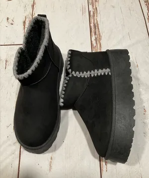 Nwot Pazzle Slip On‎ Slippers Platform Sole Faux Fur Lining Booties thumbnail 1