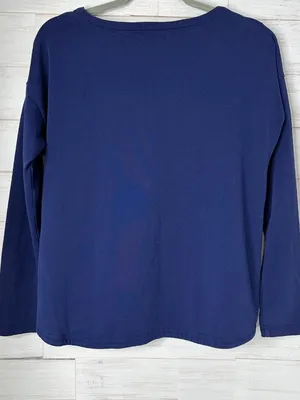 Vineyard Vines‎ Womens Navy Blue Long Sleeve Top Button Accent Size Small thumbnail 3