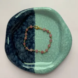 Handmade Gold Beaded Bracelet thumbnail 1