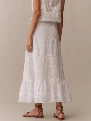 NWT sorella Madeleine Cotton Skirt size 10 white cotton few moda maxi thumbnail 2