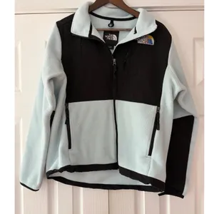 The North Face Denali 2 Polartec‎ Fleece Jacket Blue Black Large Rainbow Logo thumbnail 2