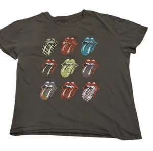 Rolling Stones 9 Lips Tongues Concert Tshirt Band Tee XL Gray Music Rock Roll thumbnail 1