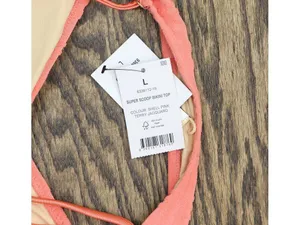 NWT Cotton On Women's Super Scoop-Neck Bikini Top 6338112-19 Shell Pink Terry L thumbnail 7