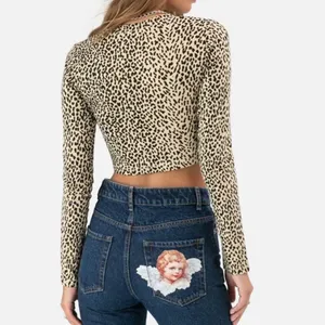 Adika Leopard Long sleeve crop top thumbnail 5