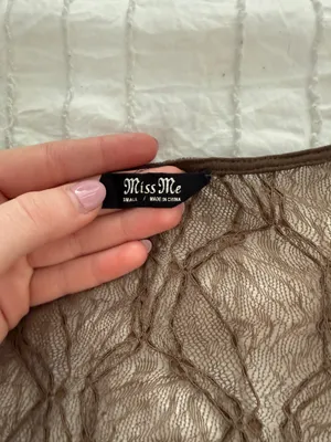 Miss Me Long sleeve brown lace top thumbnail 3