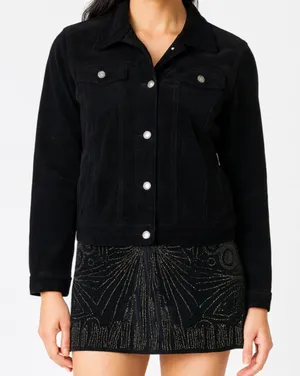 Black Corduroy Jacket Women's Vintage 90s 2000s Y2K 2000s Grunge‎ Retro Large thumbnail 1