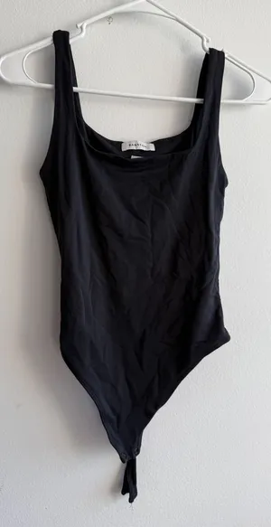 Babaton Womens Black Square Neck Tank Bodysuit Size S NSP‎ 01-01-1472-R SP23 thumbnail 1