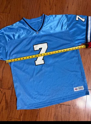 Property of Jerzees Athletic Dept. men’s Light Blue #7 jersey - Size Large. ***Refer to measurements. Gently warn & Excellent condition. Measurements approximately 25” from armpit to armpit x 30” long. Non-smoking home. Don’t like my price, make reasonable offer! And thank you for checking my closet. thumbnail 7
