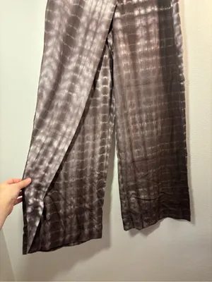 Zara Wide-Leg Tie-Dye Wrap Pants in Charcoal Size Large thumbnail 3