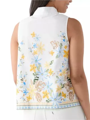 Crown & Ivy Women's Sleeveless Swing Split Neck Printed Top size M thumbnail 2