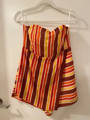 These Three Boutique Warm Striped Strapless Romper thumbnail 1