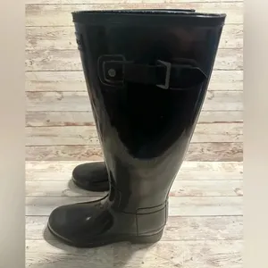 Hunter Original Gloss Tall Rain Boots Women’s Size 6 Black Galoshes thumbnail 7