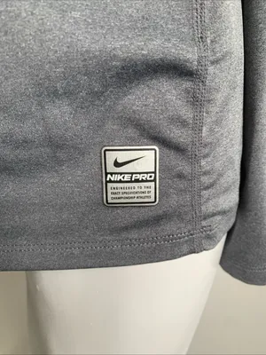 Nike Pro size Large fitted long sleeve gray compression shirt thumbnail 3
