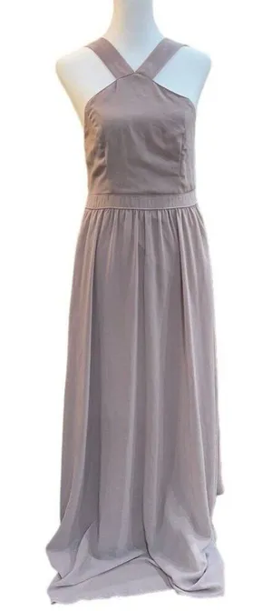 Lulus Air of Romance Taupe Maxi‎ Dress Style# D15376 Size Medium Wedding Prom thumbnail 1